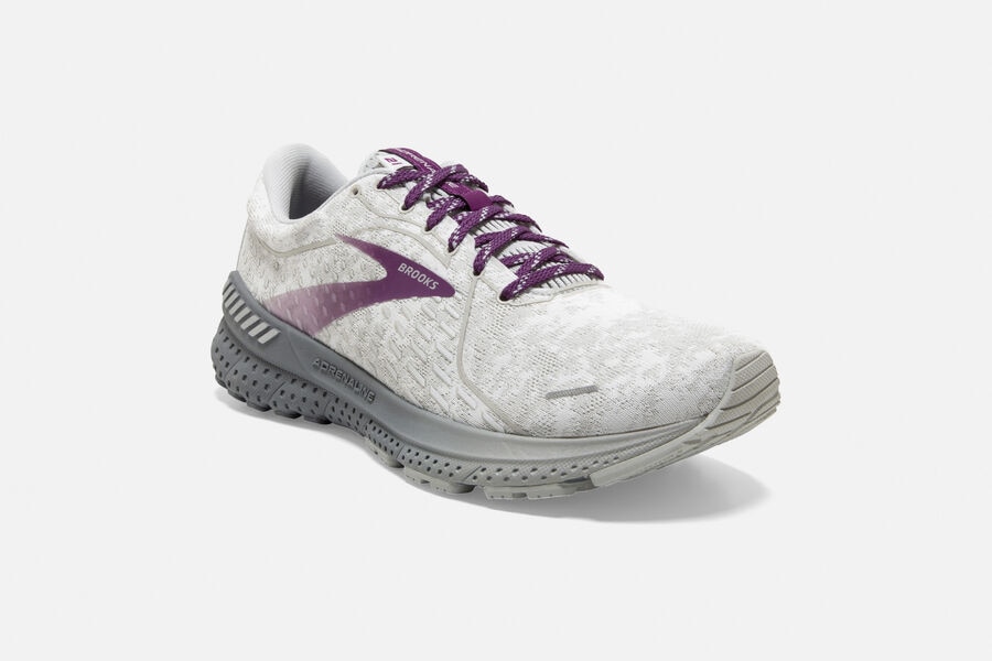 Adrenaline GTS 21 Road Brooks Running Shoes NZ Womens - White/Purple - YBHPWQ-186